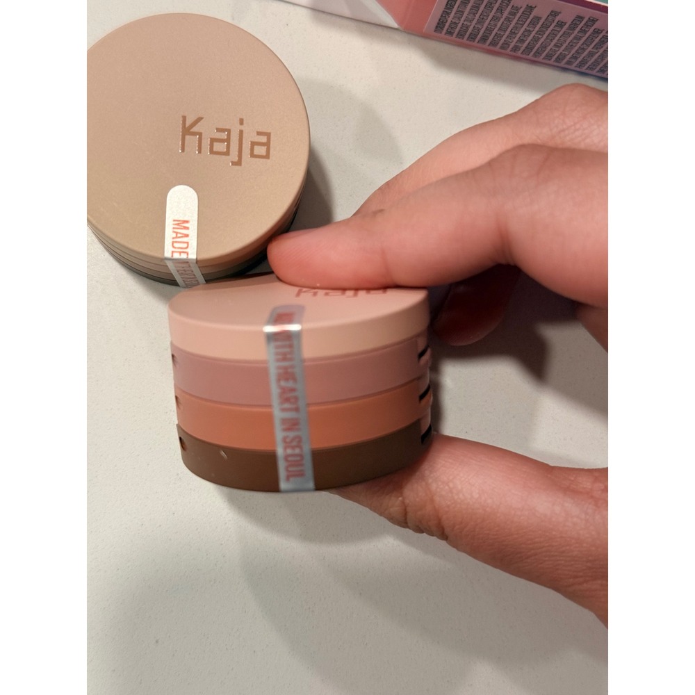 Kaja Beauty Bento Bouncy Eyeshadow Trio Stack Set Brown Pink Shimmer Matte NEW